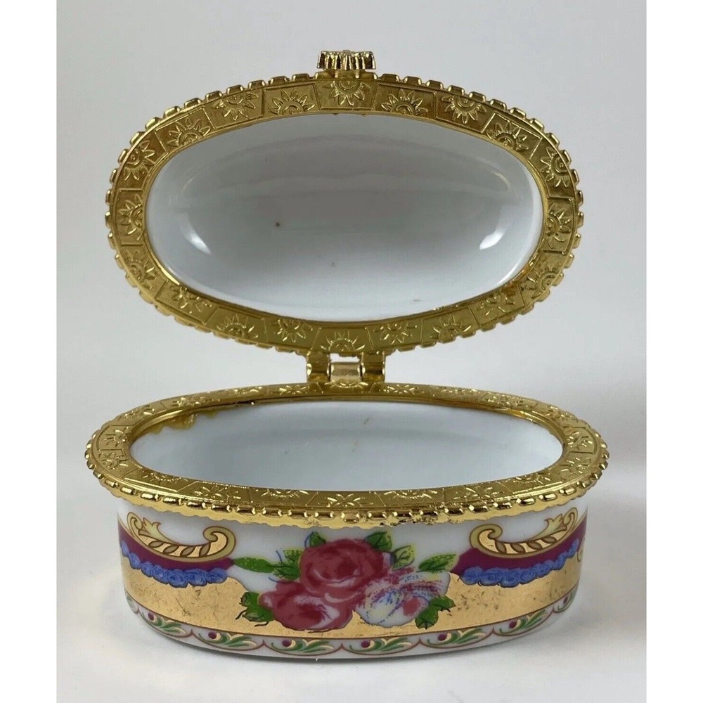 Vintage Classic Treasures Porcelain Trinket Box Hinged With Scripture NWT